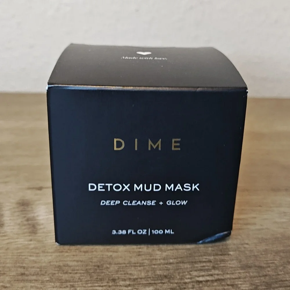 DIME Detox Mud Mask 3.38oz Black Deep Cleanse Glow Vegan Clean Skincare